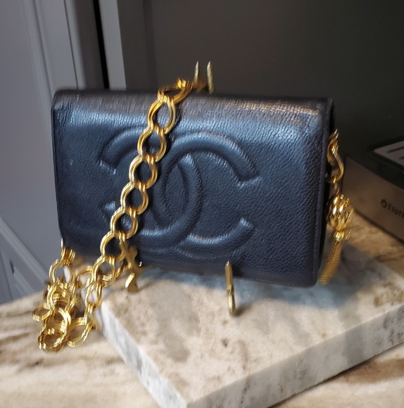 CHANEL BLACK CAVIAR WALLET Vintage 1979/1999⚜️🖤⚜️❤️⚜️🖤 - Picture 1 of 16